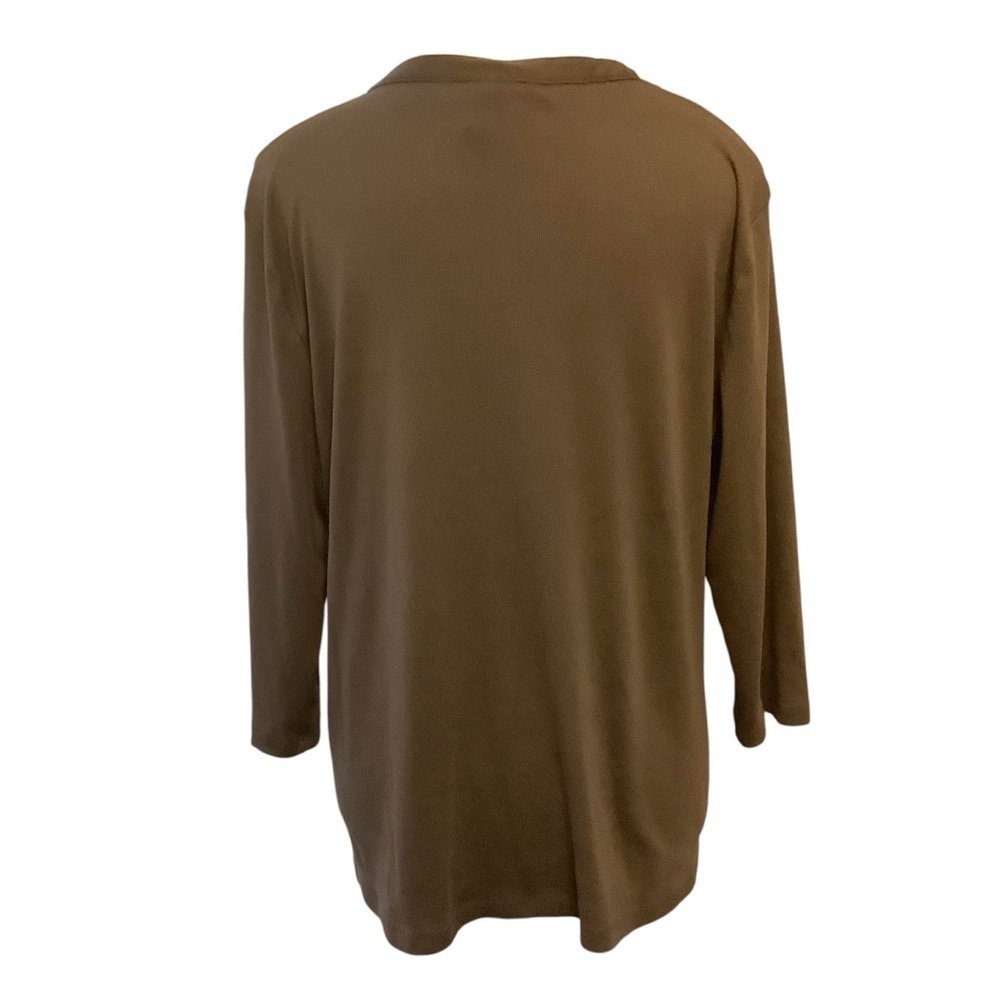 KAREN SCOTT BROWN V-NECK 3/4 SLEEVE TOP WITH PINTUCK DETAILS/ Size XL - Picture 4 of 9